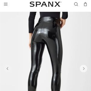 SPANX Classic Black Patent Leggings NWT